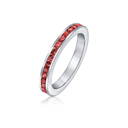 Anillo de Eternidad de Banda Rubí | Oro blanco