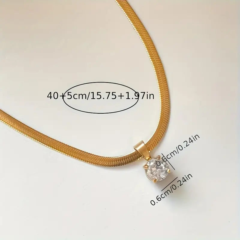 Collar con Colgante Elegante de Strass | Oro