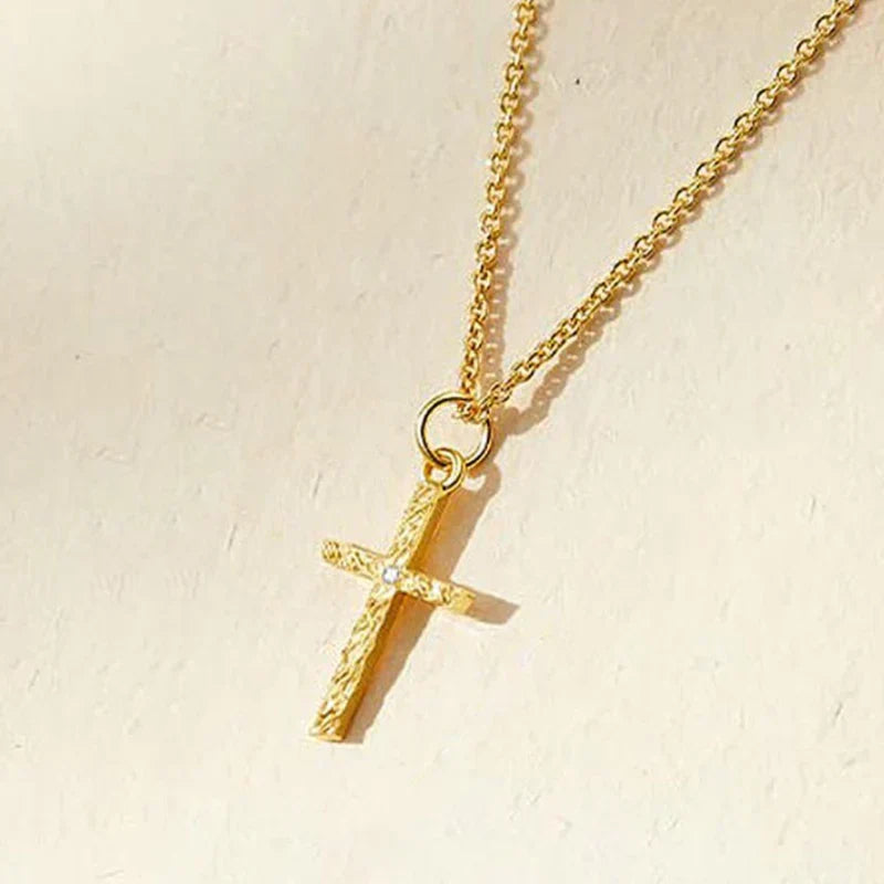 Set de Collar con Inicial y Cruz | Oro