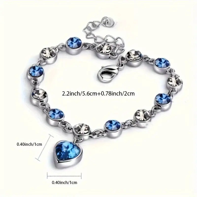 Pulsera de Corazón Brillo Ocean | Oro blanco