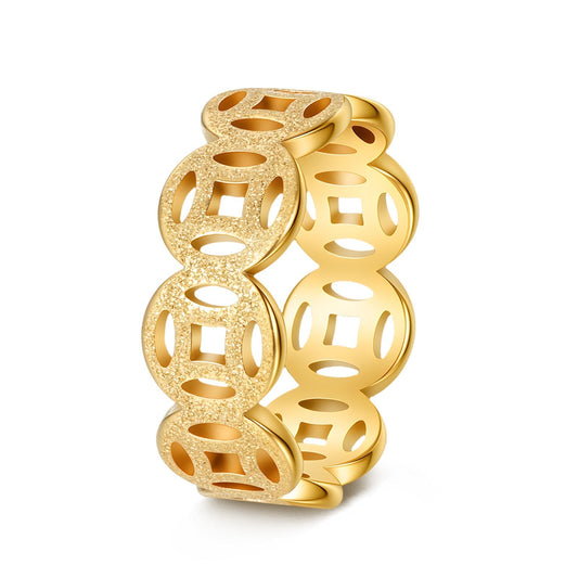Anillo Ella con Patrón Clásico | Oro