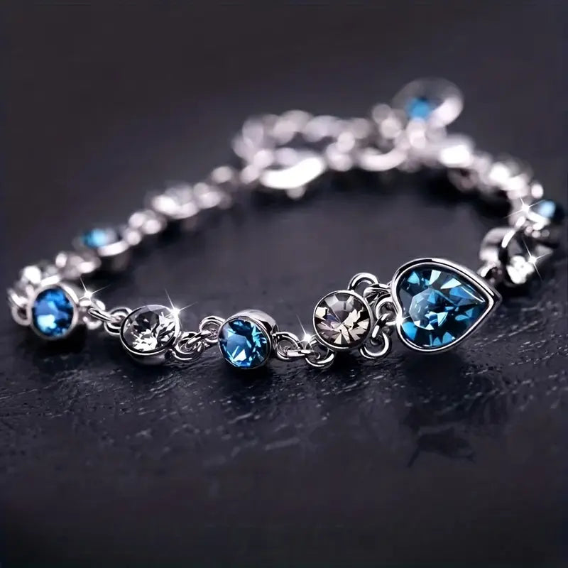 Pulsera de Corazón Brillo Ocean | Oro blanco