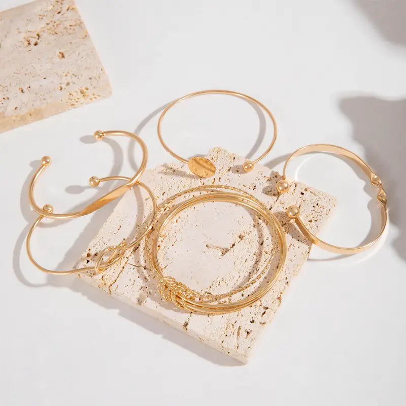 Set de Pulseras Elegancia Anudada | Oro