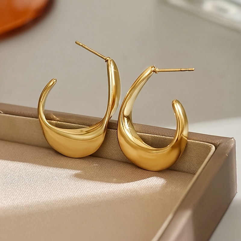 Aretes de Aro Media Luna Esculpidos | Oro