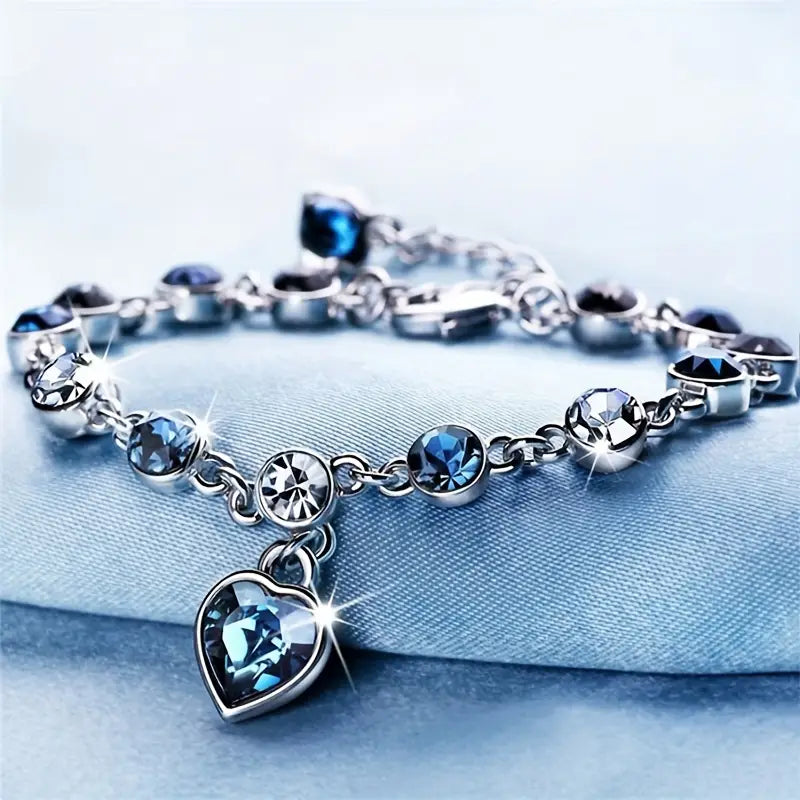 Pulsera de Corazón Brillo Ocean | Oro blanco