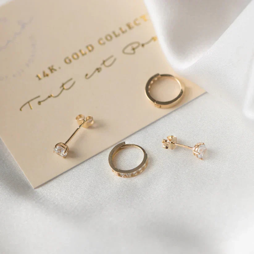 Set de Aretes con Piedra Dara Brillane | Oro