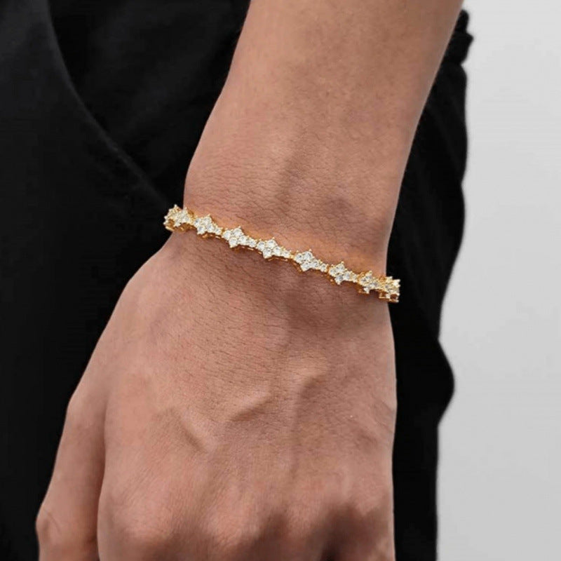 Pulsera Tennis Clásica de Racimo | Oro