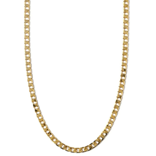 Collar de Cadena Barbada Plana | Oro