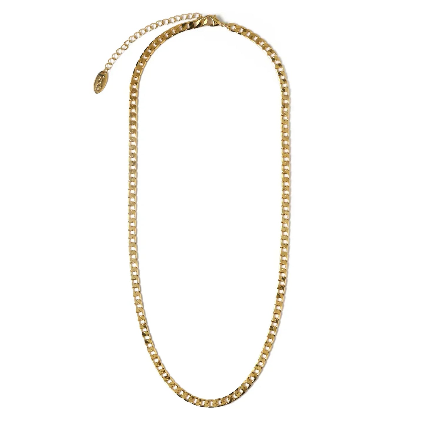 Collar de Cadena Barbada Plana | Oro blanco