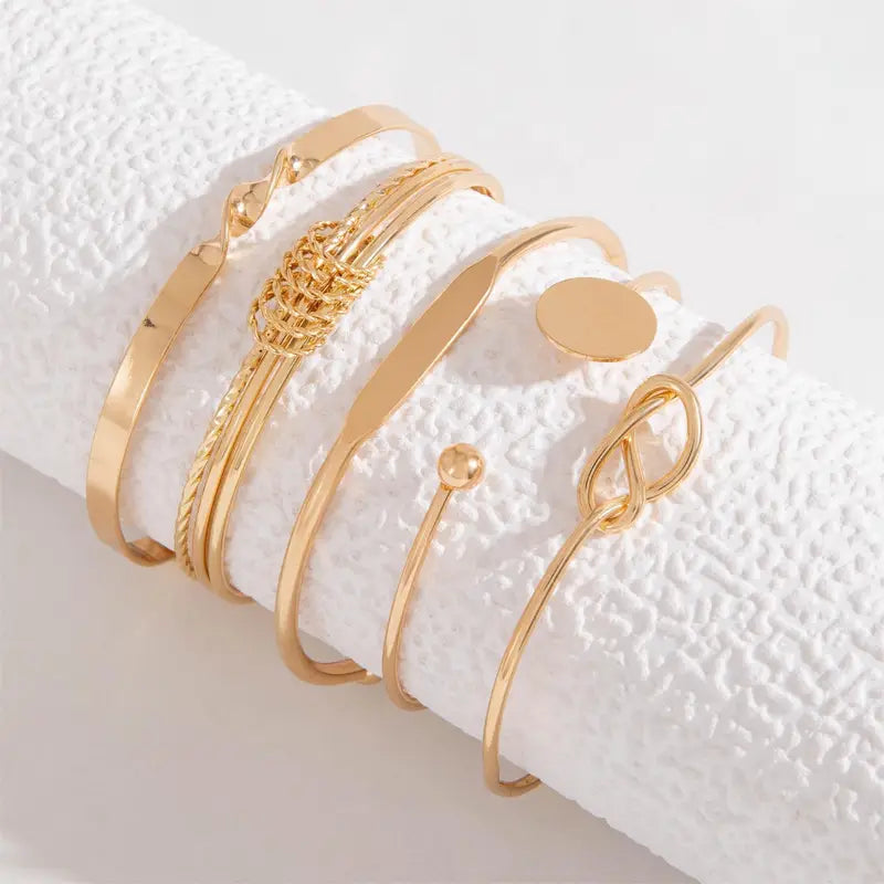 Set de Pulseras Elegancia Anudada | Oro
