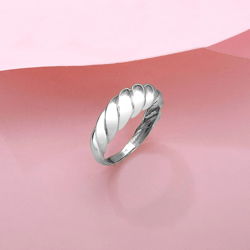 Anillo Croissant | Oro blanco