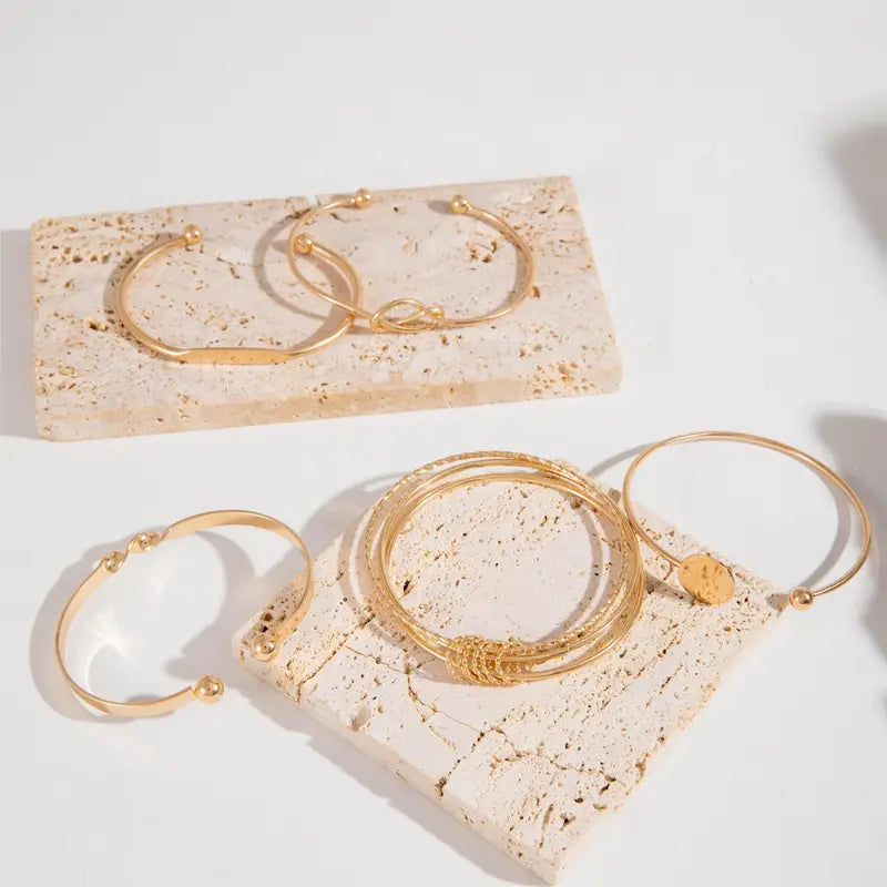 Set de Pulseras Elegancia Anudada | Oro