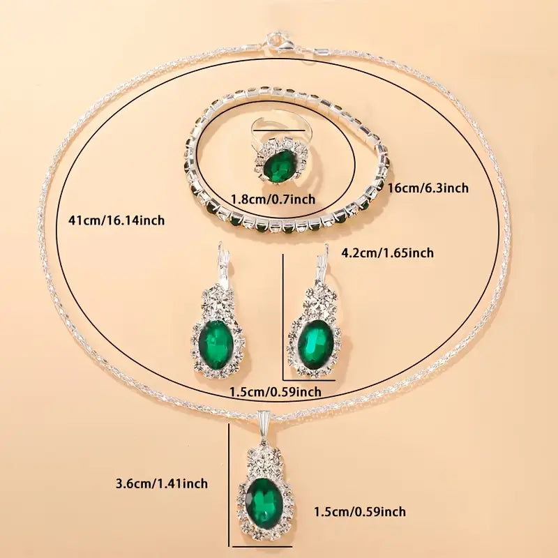 Set de Joyas Seloria Grevalyn | Oro blanco