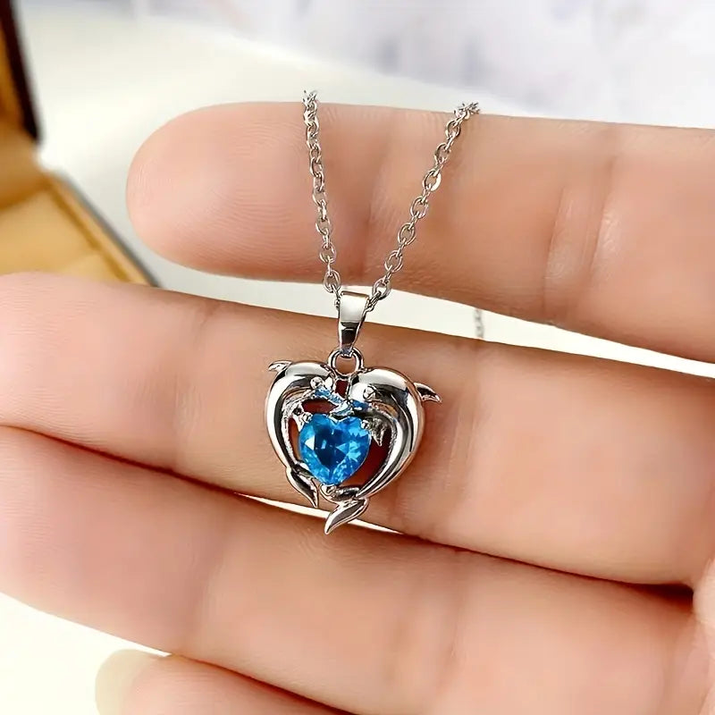 Collar Oceanheart Twins | Oro blanco