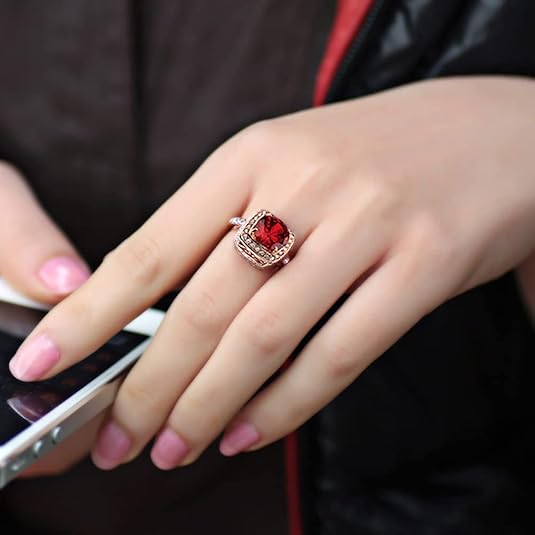 Anillo Llamativo Halo Rubí | Oro rosa