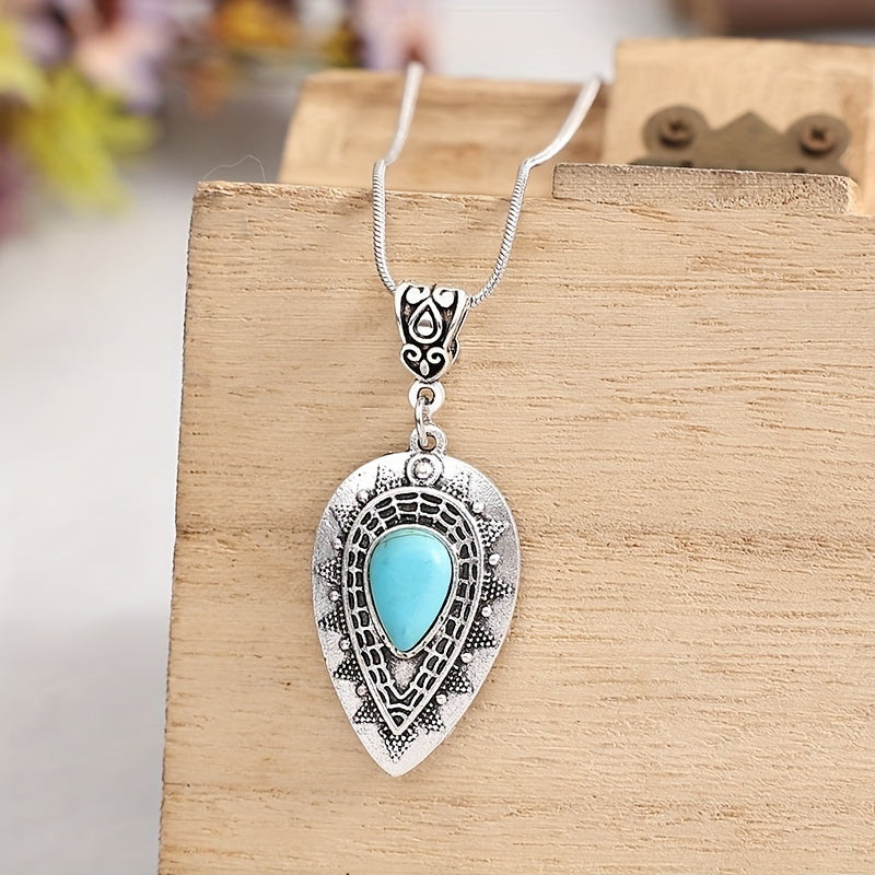 Collar de Turquesa de Lágrima Arlisse | Oro blanco