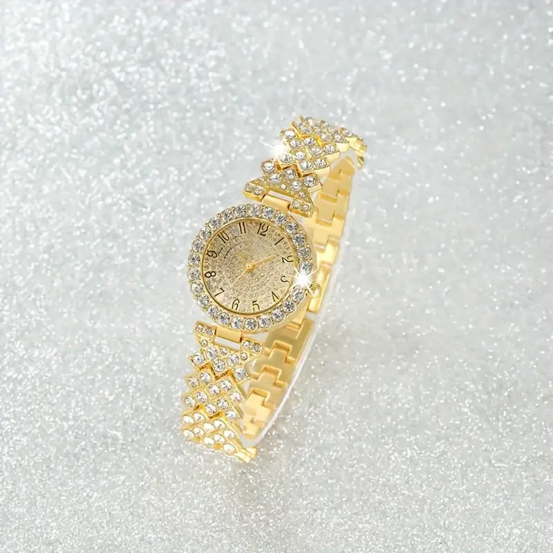 Set de Reloj y Pulsera Resplandor de Lujo | Oro