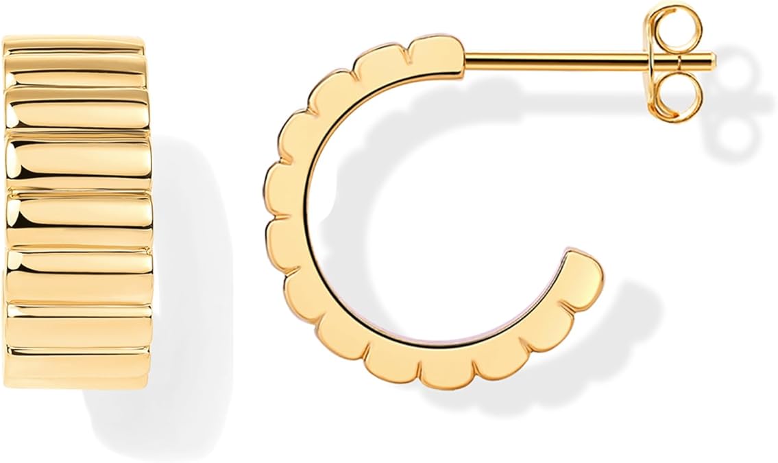 Aretes Clásicos con Relieve | Oro