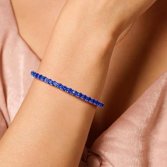 Pulsera Tennis Zafiro | Oro blanco