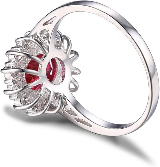 Anillo Clásico Halo Rubí | Oro blanco