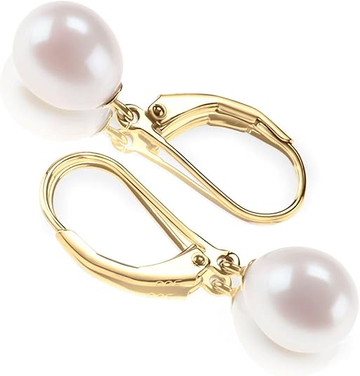 Aretes Colgantes de Perla | Oro