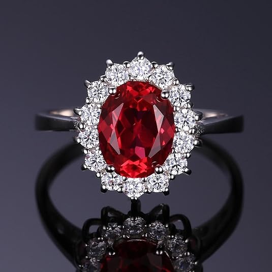Anillo Clásico Halo Rubí | Oro blanco