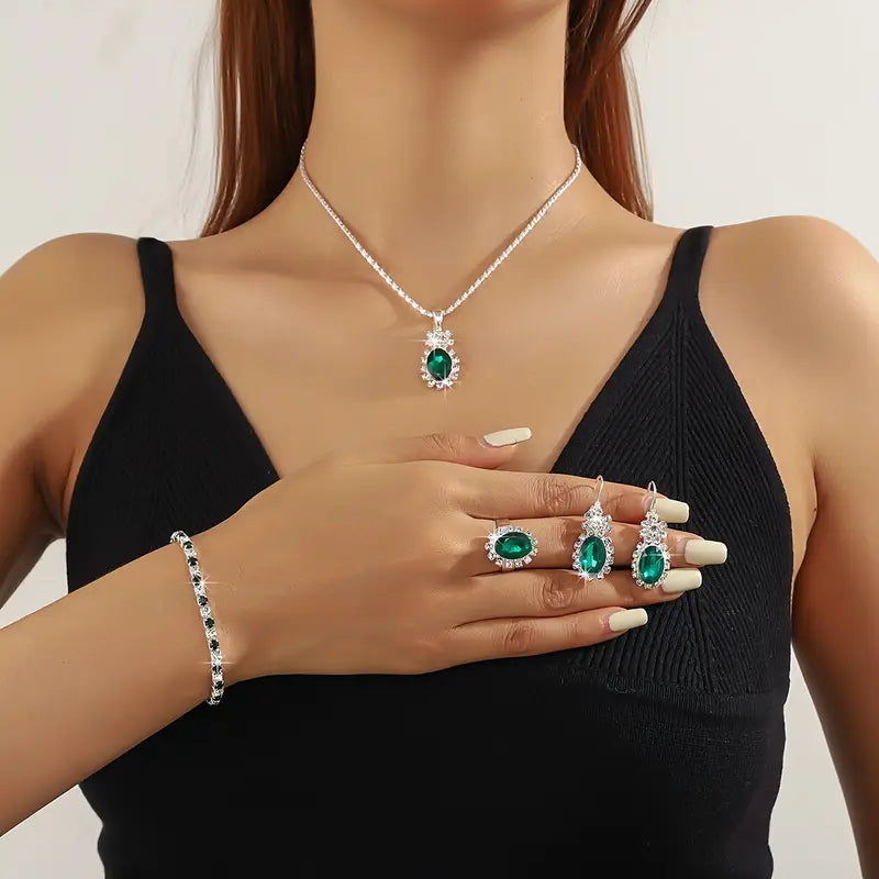 Set de Joyas Seloria Grevalyn | Oro blanco