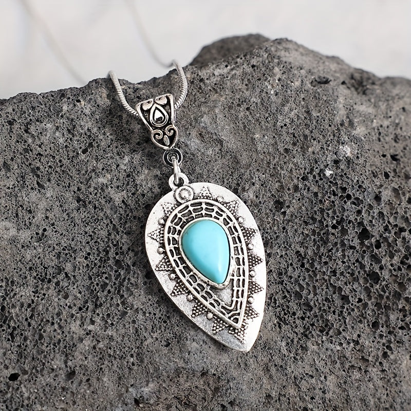 Collar de Turquesa de Lágrima Arlisse | Oro blanco
