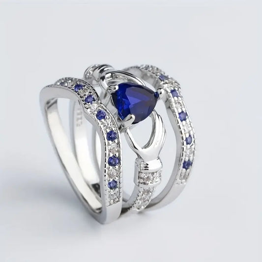 Set de Anillos Eterno Lux Azura | Oro blanco