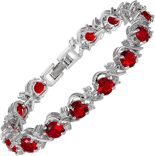 Pulsera Tennis Rubí Vine | Oro blanco