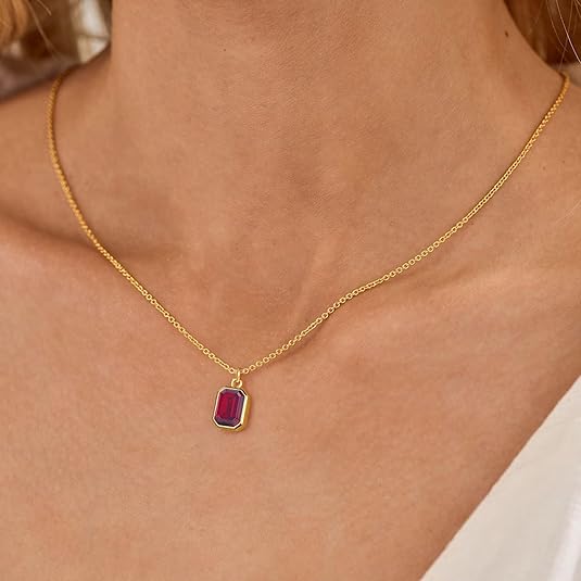 Collar en Capas Rubí Paperclip | Oro
