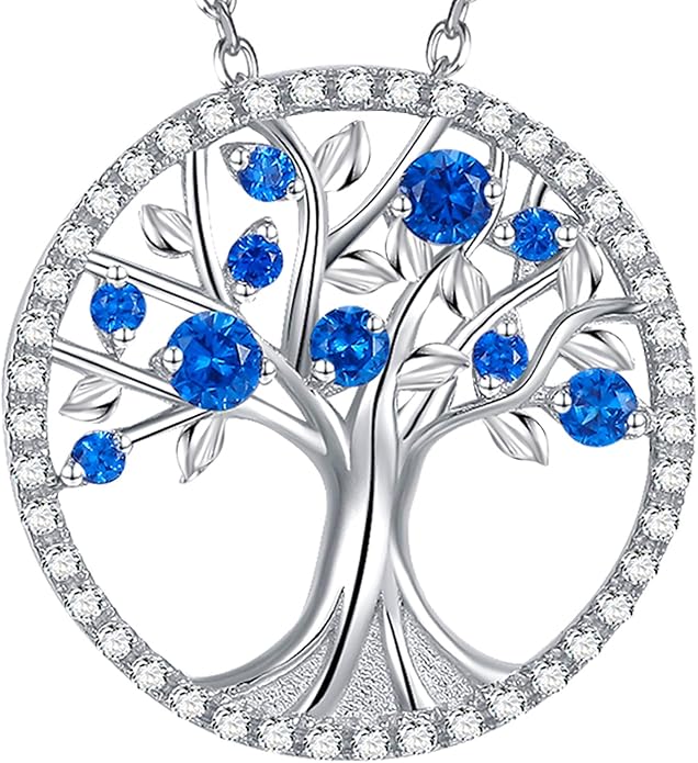 Collar Zafiro Tree Life | Oro blanco