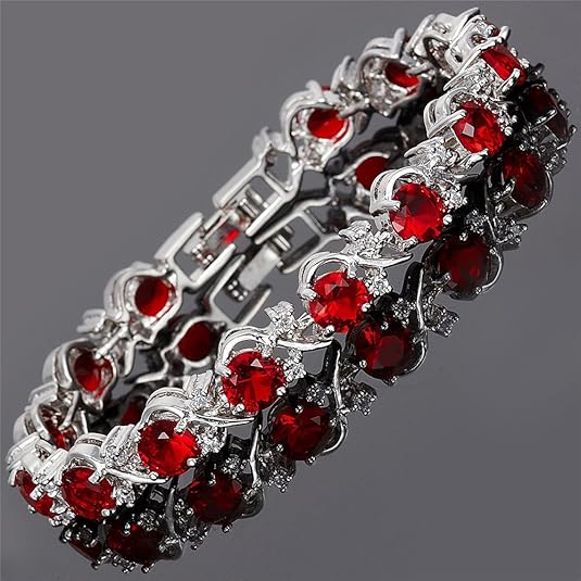 Pulsera Tennis Rubí Vine | Oro blanco