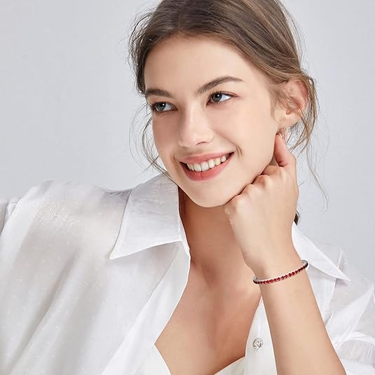 Pulsera Tennis Rubí | Oro blanco