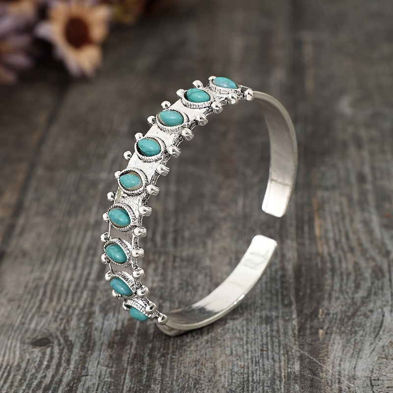 Brazalete de Turquesa Azmira | Oro blanco