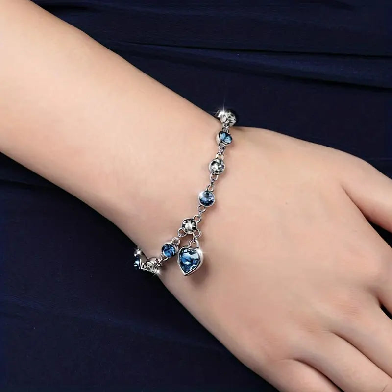 Pulsera de Corazón Brillo Ocean | Oro blanco