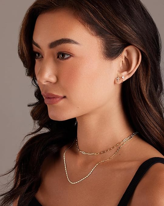 Aretes de Botón de Cruz Pavé | Oro