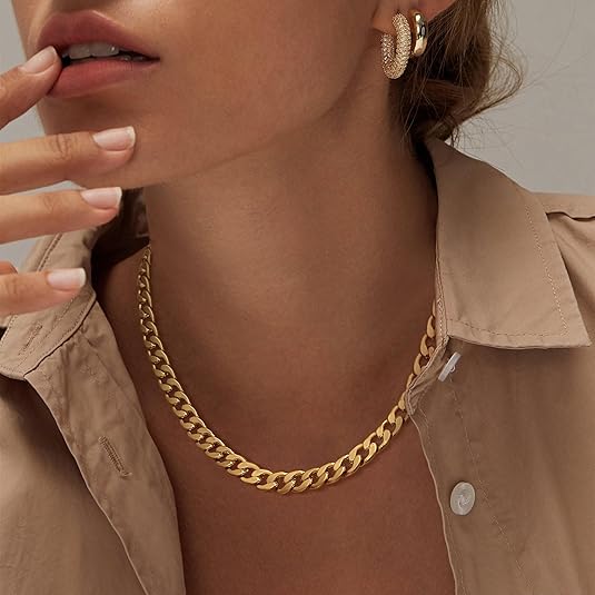 Collar Grueso de Eslabón Cubano | Oro