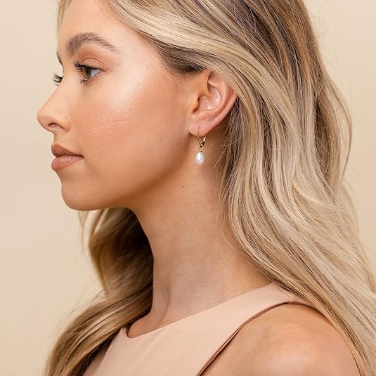 Aretes Colgantes de Perla | Oro