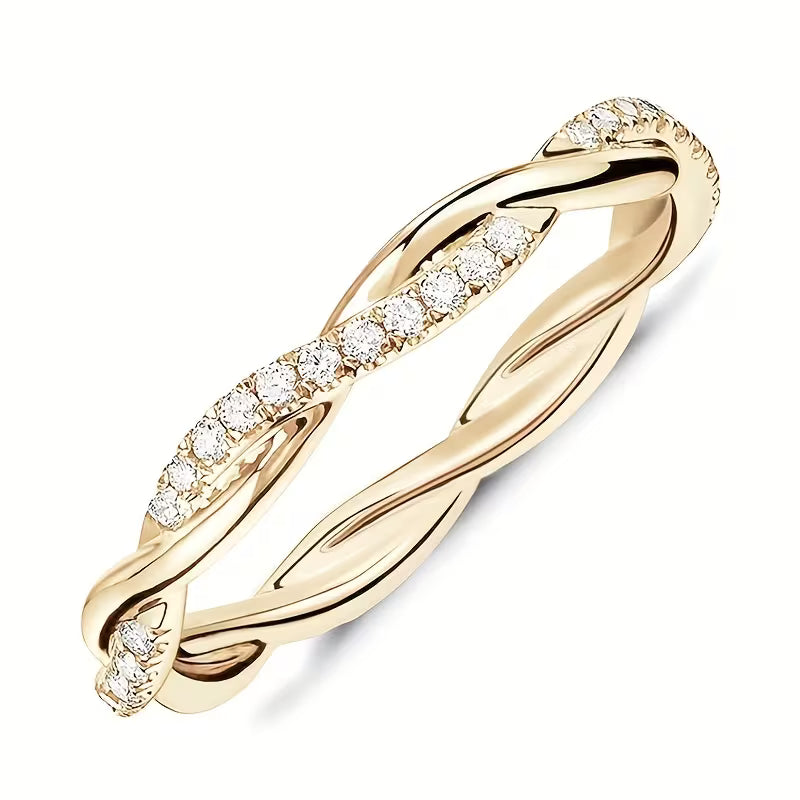 Anillo de Dos Estilos con Detalle | Oro