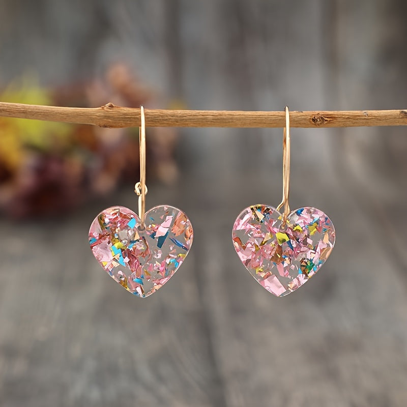 Aretes Colgantes de Corazón Sugarplum | Oro
