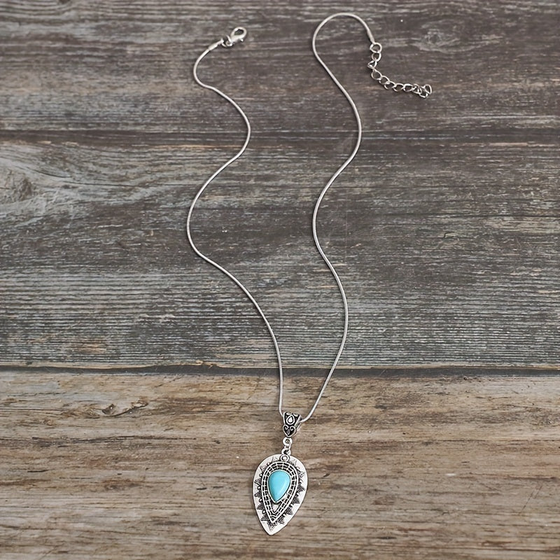 Collar de Turquesa de Lágrima Arlisse | Oro blanco