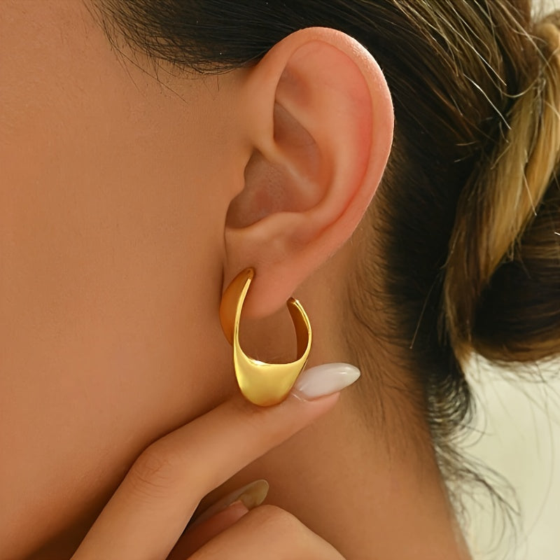 Aretes de Aro Media Luna Esculpidos | Oro