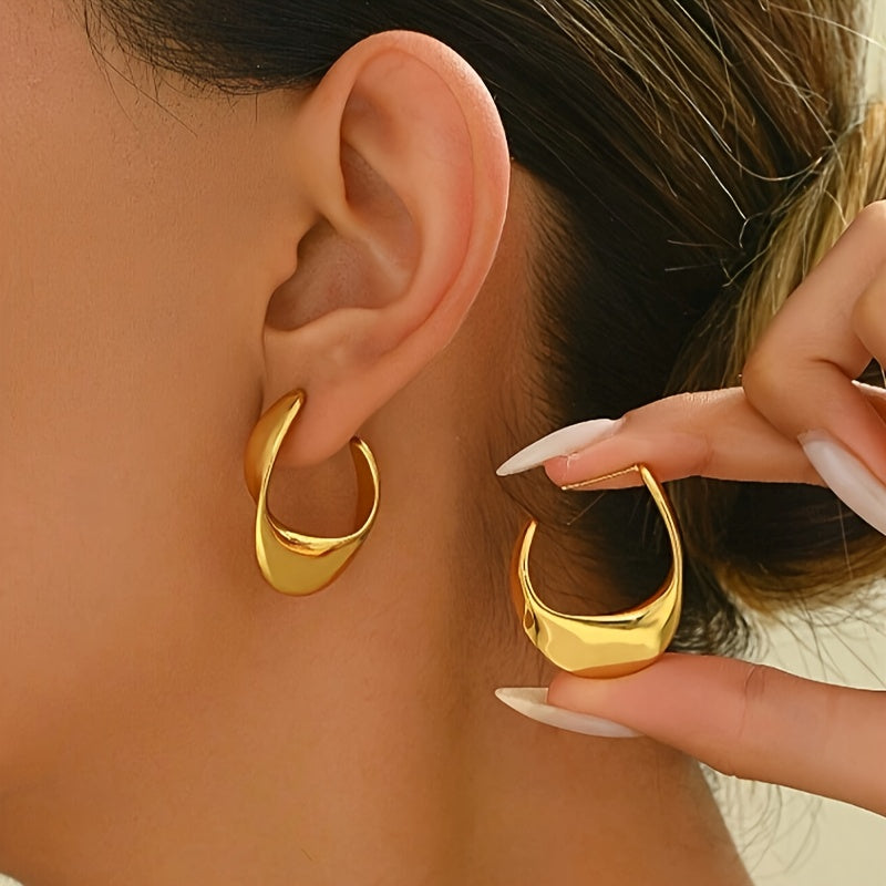 Aretes de Aro Media Luna Esculpidos | Oro