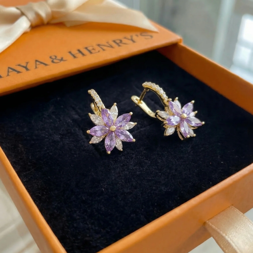 Aretes Amethelis Flora | Oro