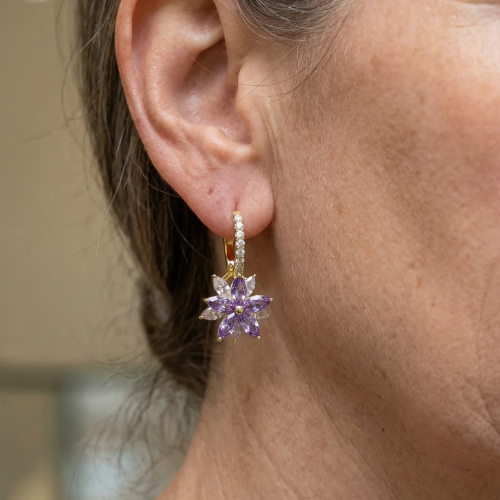 Aretes Amethelis Flora | Oro