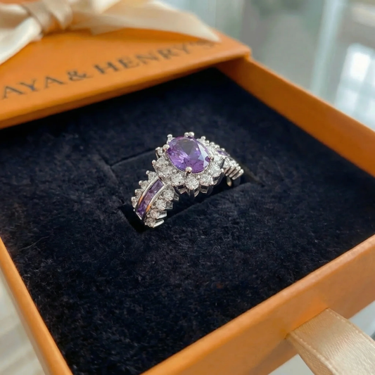 Anillo de Corona Amethyne Twilight | Oro blanco