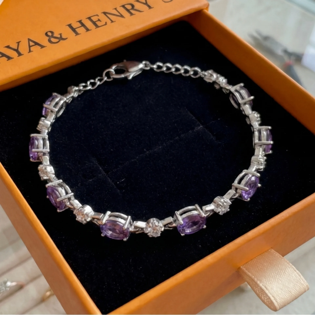 Pulsera Amatista Starlight | Oro blanco