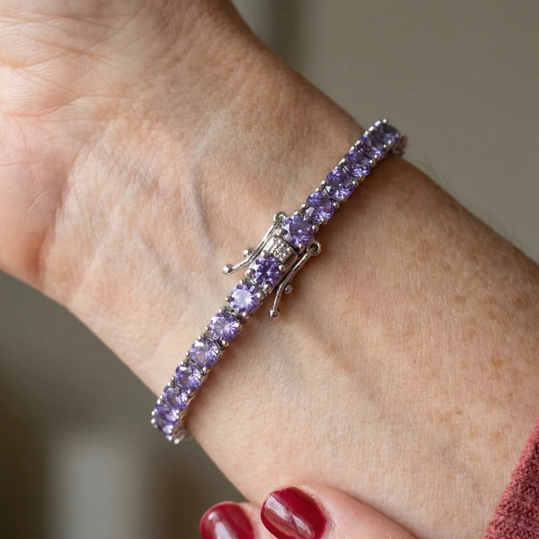 Pulsera Tennis Amatista | Oro