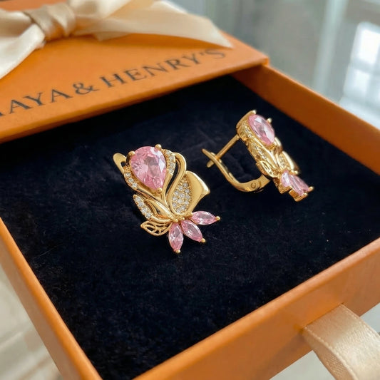 Aretes Amorette Rosepetal | Oro rosa